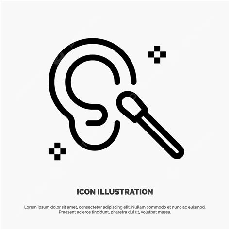 Ear Cleaning Vector Hd Images, Buds Ear Cleaning Clean Line Icon Vector ...