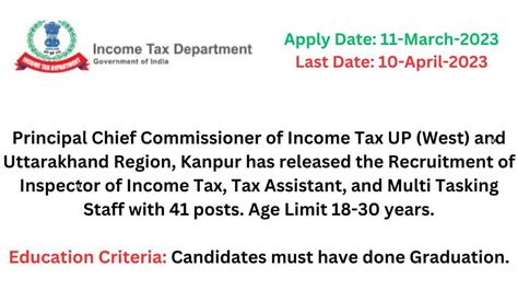 Income Tax Kanpur Sports Quota Recruitment For Posts Apply