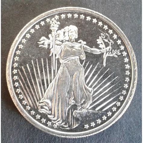 1 Oz SilverTowne St Gaudens Silver Round