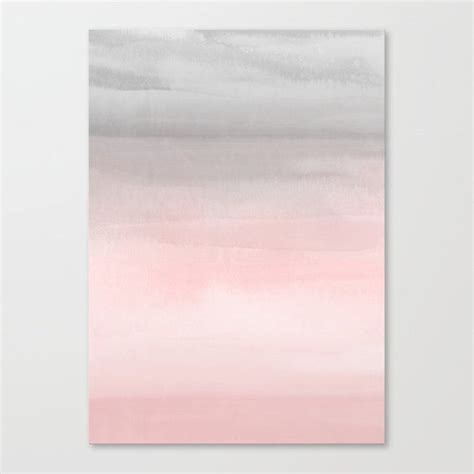 Blushing Pink Grey Watercolor Canvas Print By Christyne MEDIUM