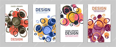 Premium Vector Artistic Brochures Vector Abstract Designs Set With