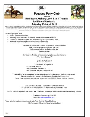 Fillable Online Pegasus Pony Club Fax Email Print PdfFiller