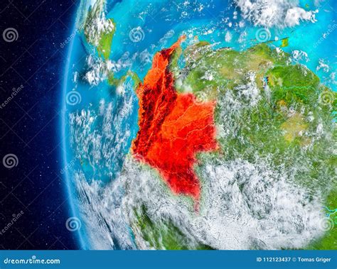 Colombia On Earth From Space Stock Illustration Illustration Of