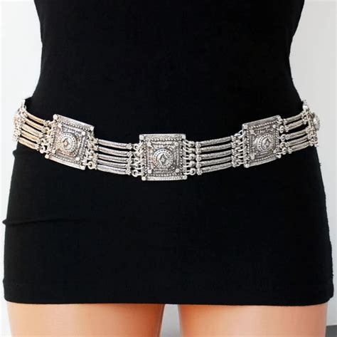 Hot Gypsy Summer Style Vintage Silver Metal Wide Hippie Boho Belt