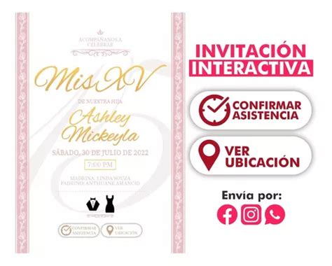 Invitaci N Digital Xv A Os Tonos Rosa Pastel En Venta En Tuxtla