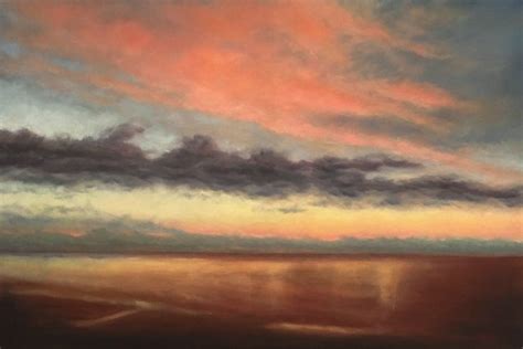 Evening Skies Over Mundesley Norfolk Oil On Canvas 20 X 30 This