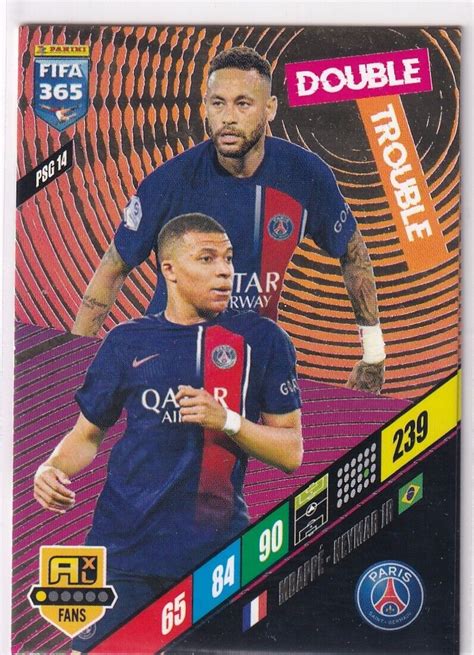 Panini Fifa Adrenalyn Karte Nr Psg Kylian Mbapp Neymar