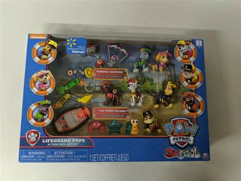 Paw Patrol Sea Lifeguard Pups Action Pack Gift Set Figures Walmart