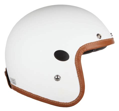 Casque Helstons Naked Helmet Blanc Mat Jet Moto Vintage
