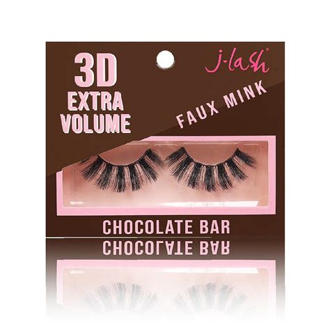 J Lash 3D Extra Volume Faux Mink Lashes Chocolate Bar MAKEMORE