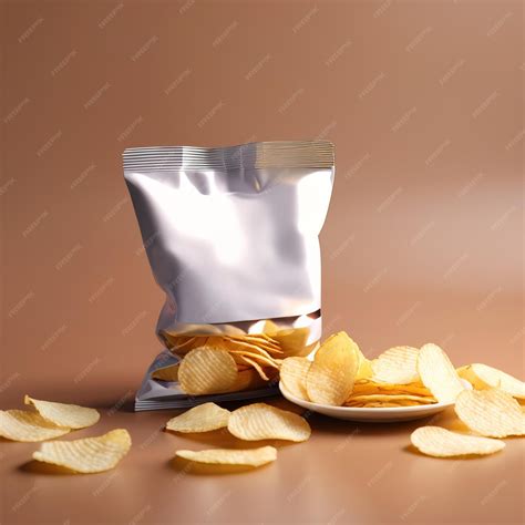 Premium Photo Bag Of Fried Potato Chips Blank Generic Packaging