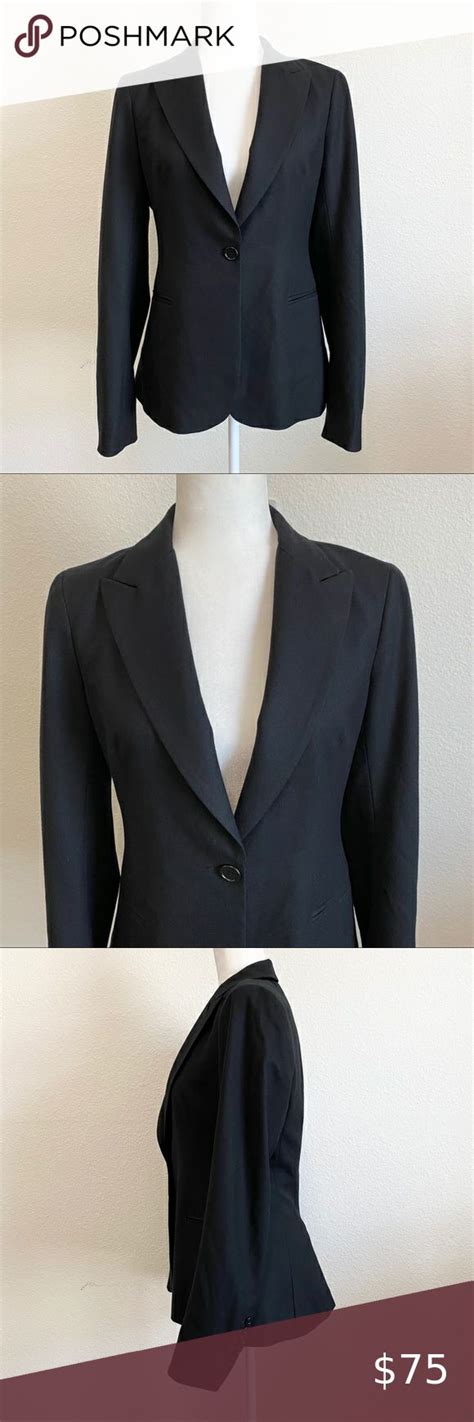 Theory X Bergdorf Goodman Black Wool Blazer 12 Black Wool Blazer