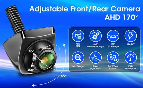 Jansite Reversing Camera Adjustable AHD 720P Reverse Camera For Car