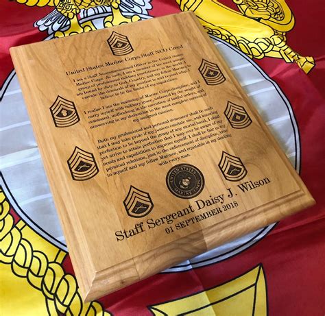 Marine Corps Staff Nco Creed Plaque Usmc Customized And Etsy