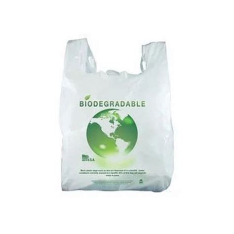 White Plastic Printed Compostable Biodegradable Bag Size 15x20 At