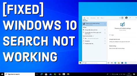 How To Fix Windows 10 Search Not Working YouTube