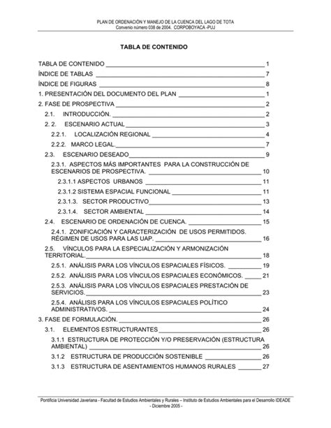 Prospectiva Plan De Ordenaci N Y Manejo De La Cuenca Del Lago