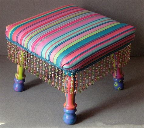 Candy Stripe Funky Footstool Free Shipping To Most Us States