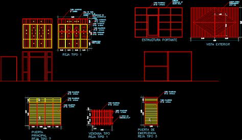 Planos De Rejas Para Edificios En Dwg Autocad Puertas Especiales