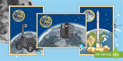 Emirates Lunar Mission Rashid Rover Poster Pack Twinkl