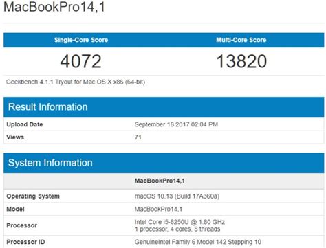 Geekbench Confirms New MacBook Pro Model Identifiers And, 41% OFF