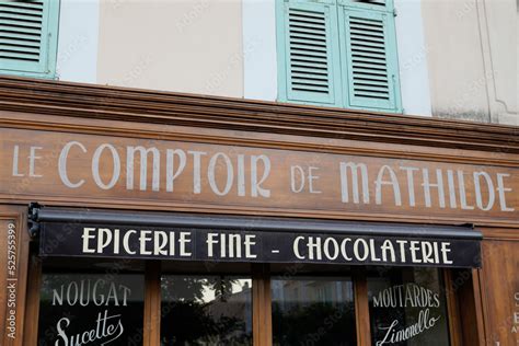 Le Comptoir De Mathilde Facade Text Sign Store Front Logo Brand Of