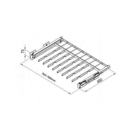 Wieszak Szuflada Na SPODNIE 763 768mm CZARNY Rejs WE29 0647 01 061