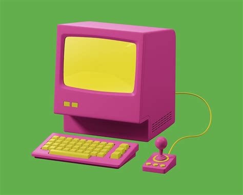 Pink retro computer, 3D digital | Free Photo - rawpixel