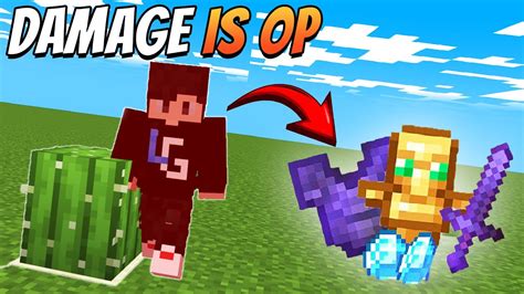 MINECRAFT BUT TAKING DAMAGE GIVES OP LOOT LazyGamerz YouTube