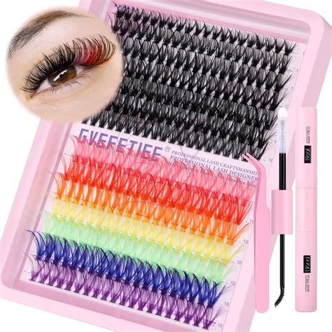 Diy Eyelash Extensions Kit Colored Lash Clusters 280pcs Eyelash Cluster