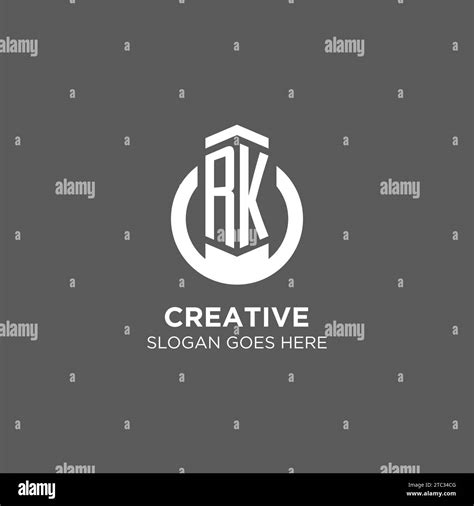 Initial Rk Circle Round Line Logo Abstract Company Logo Design Ideas Vector Graphic Stock