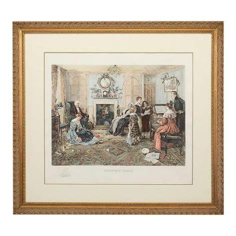 Early 20th Century Christmas Carol” Wd Sadler Original Colored Etching