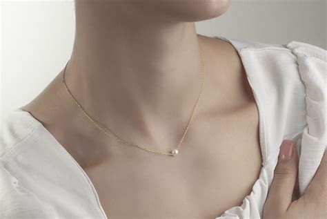 Pearl Necklace 14k Gold Pearl Necklace Gold Pearl Necklace Etsy