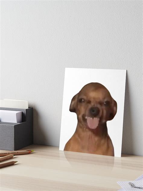 "Dog with tongue sticking out meme." Art Board Print for Sale by ...