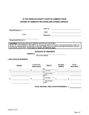 Fillable Online Drj Fccourts In The Franklin County Court Of Common