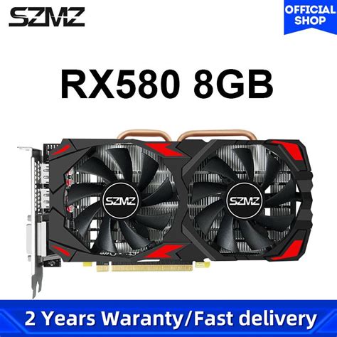 Placa Gráfica SzMZ RX 580 8GB GDDR5 256Bit Cartões De Vídeo Jogos De