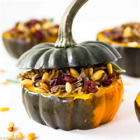 Stuffed Acorn Squash With Wild Rice And Cranberries Gluten Free And Whole30