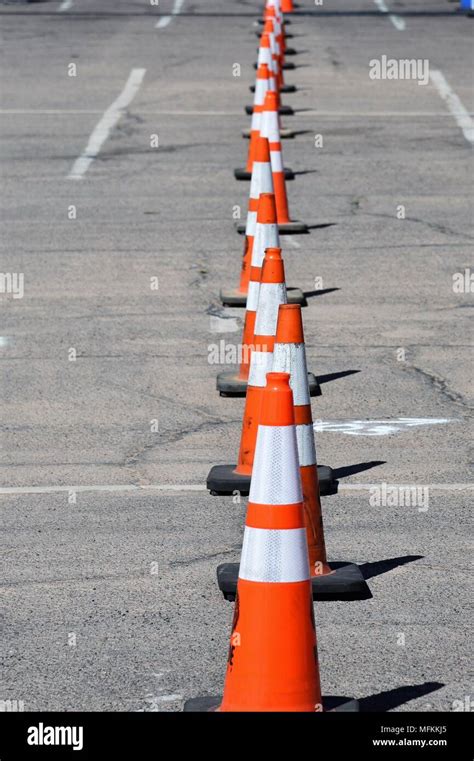 Traffic Safety Cones On Street Stock Photo Alamy