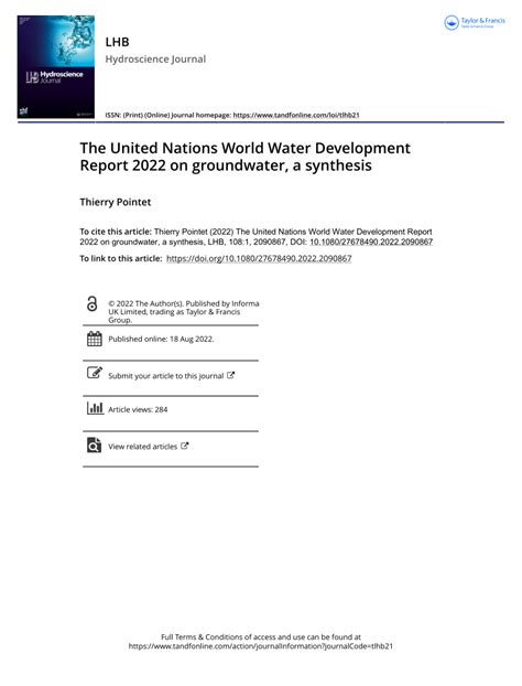 Pdf The United Nations World Water Development Report On