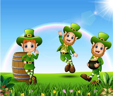 Girl Leprechauns Cartoon Illustrations Royalty Free Vector Graphics