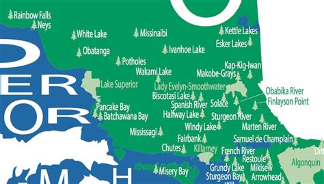 Typographic Map of Provincial Parks in Ontario Ontario Parks Map ...