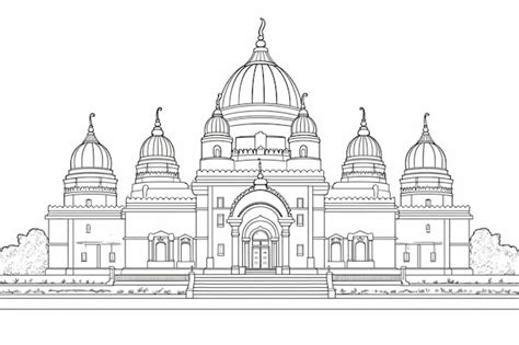 Premium AI Image | a drawing of a building with a line drawing of a dome.