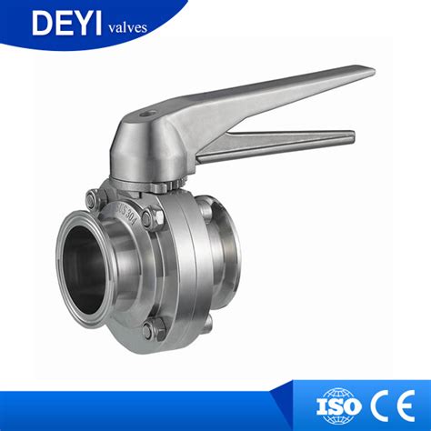 DIN Stainless Steel Hygenic Sanitary Union Sets Manual Butterfly Valves