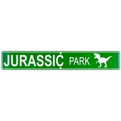 Jurassic Park Aluminum Street Sign Jurassic Park Street Signs Jurassic