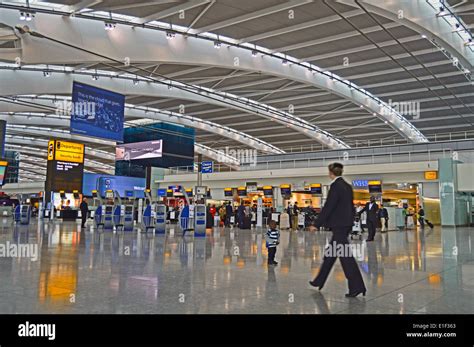 View of Terminal 5 Departures at Heathrow Airport, London Borough of ...