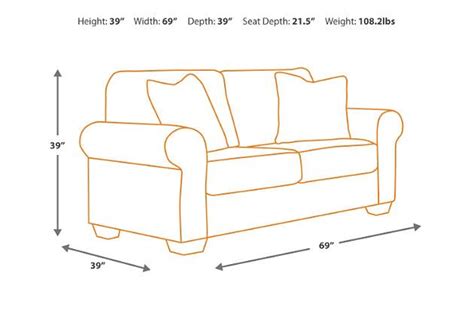 Loveseat Dimensions Diagram Love Seat Ashley Furniture Furniture