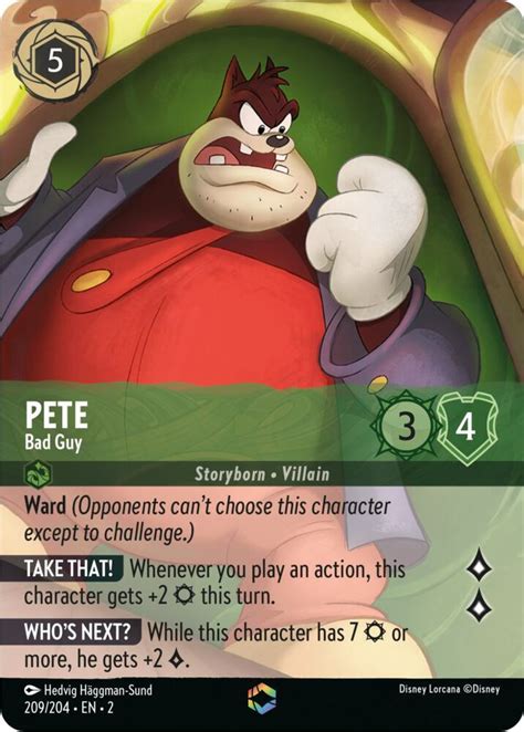 Pete Bad Guy Enchanted Rise Of The Floodborn Disney Lorcana