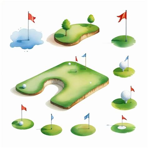 Premium Vector A Picture Of A Golf Course With A Golf Course And A