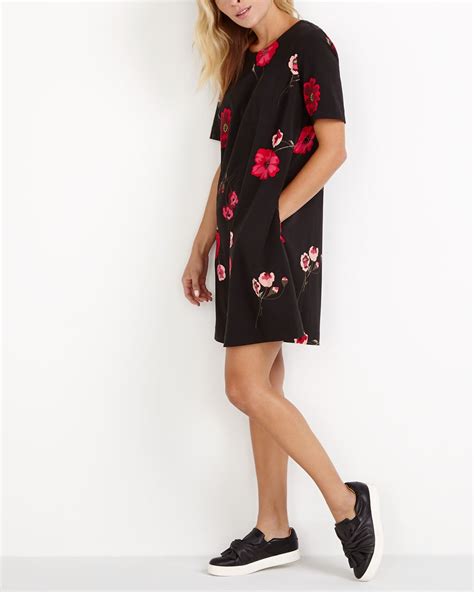 Short Sleeve Floral Swing Dress Women Reitmans