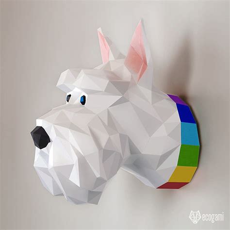 3D Papercraft Sculpture Low Poly Trophy Models From Ecogami